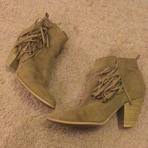 CHARLOTTE RUSSE fringe booties